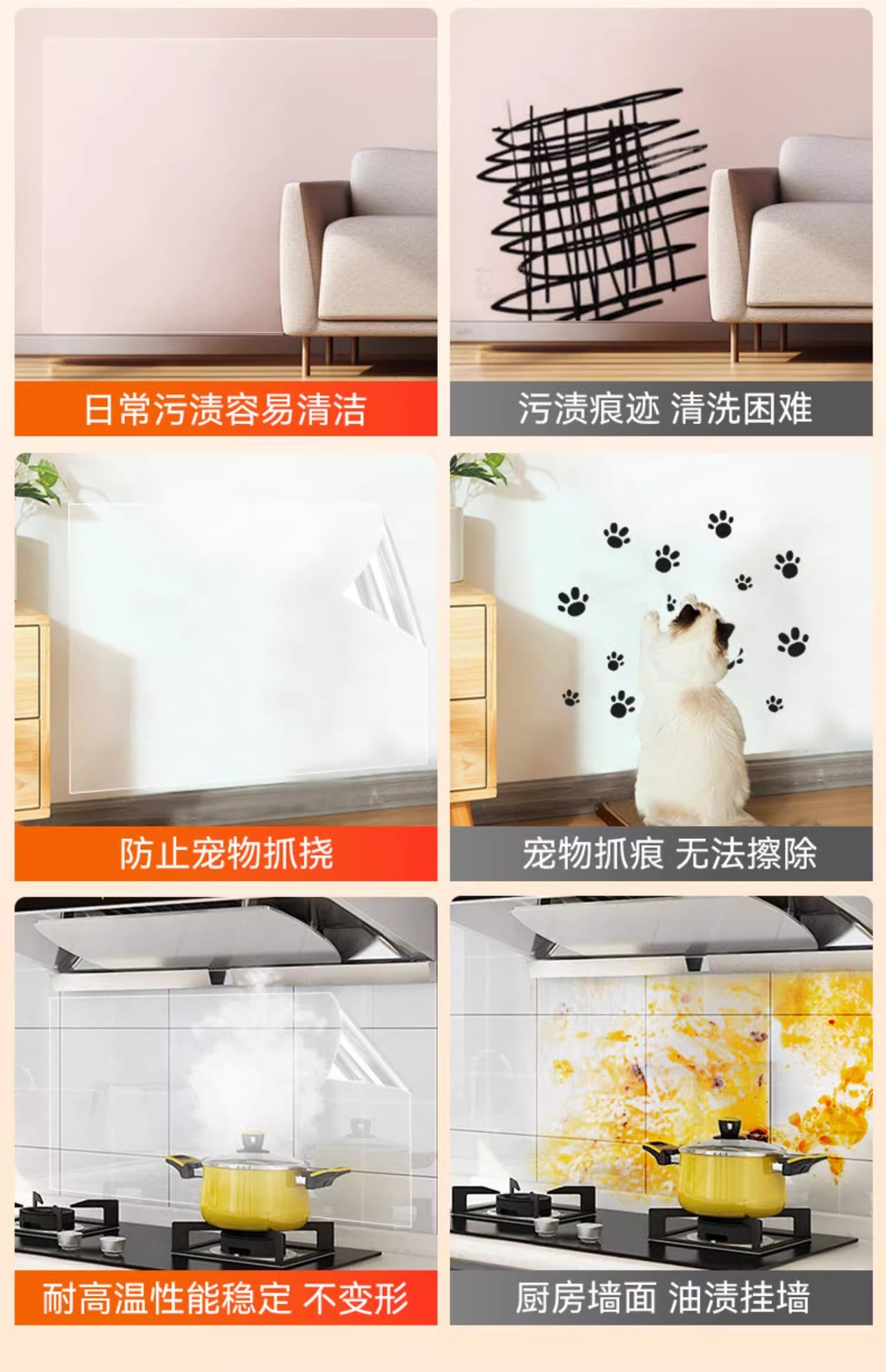 乳胶漆墙面透明保护膜静电不伤白墙贴防踢脏防潮贴纸墙壁防水贴膜详情32