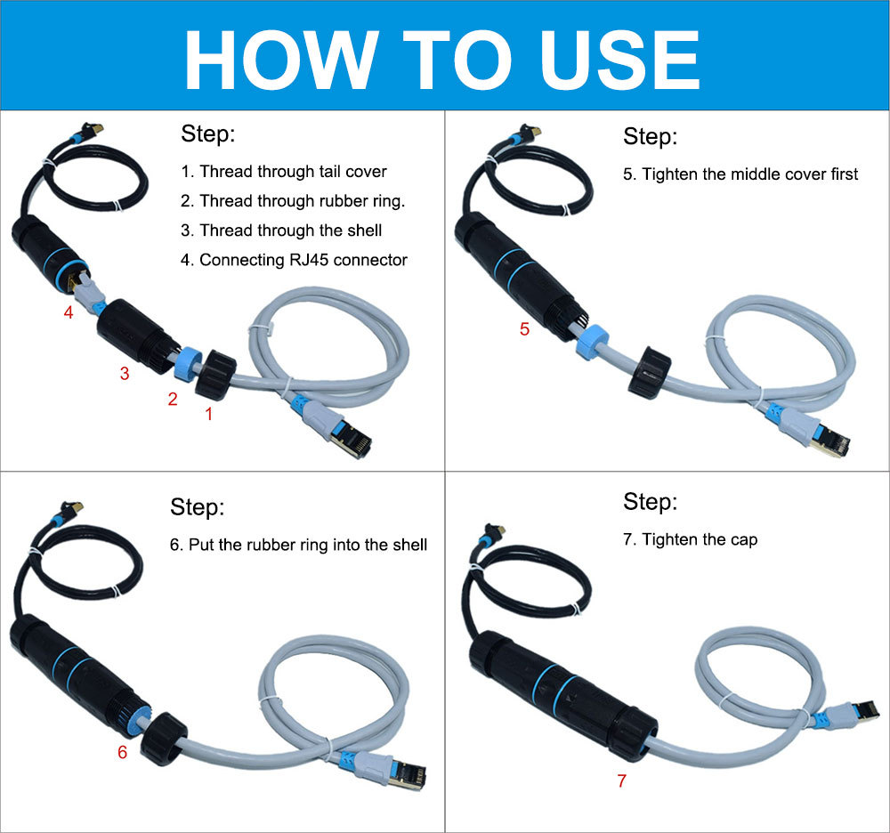 Cross-border waterproof wiring terminal M23RJ45 cable connector, outdoor rainproof Y3RJ45 parallel terminal interface pic 12