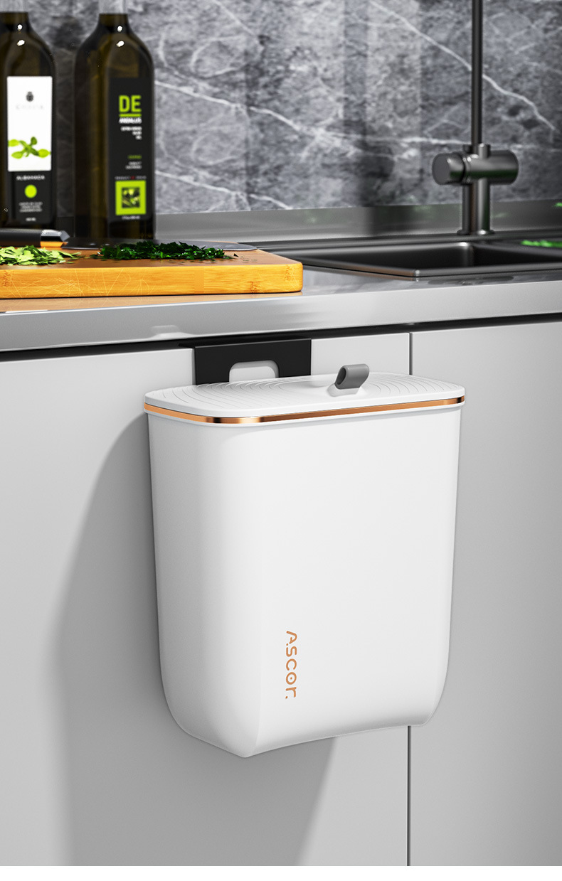 Trash can, household bathroom, toilet, kitchen, living room with cover, bedroom, large-capacity commercial wall-mounted light luxury wastebasket pic 21