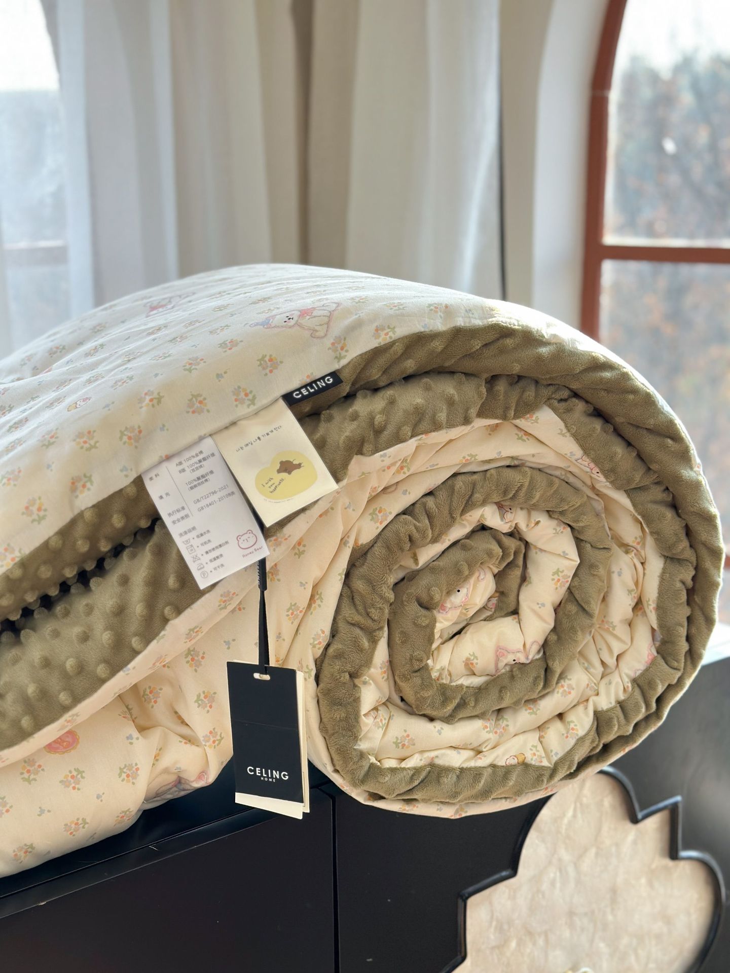 13372 All-cotton cartoon small floral print spring and autumn quilt soothing, bean quilt warm and fleece winter quilt core pic 120