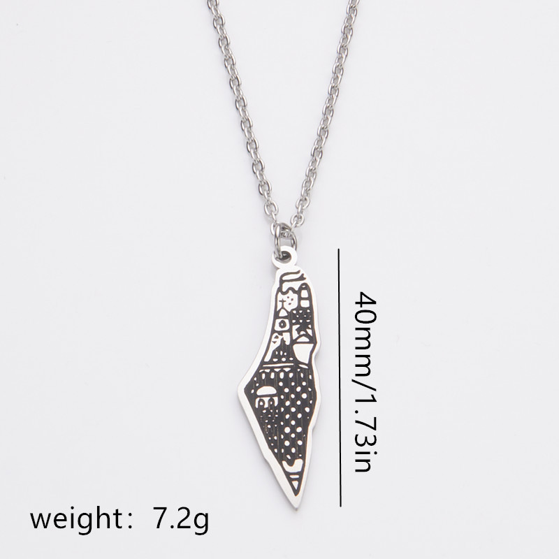 Stainless steel necklaces for Israeli and Palestinian mosques, titanium steel pendants for men and women, fashionable accessories pic 2
