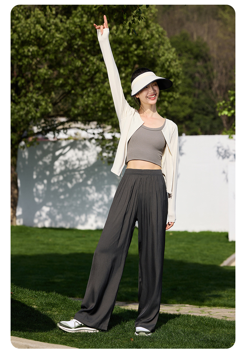 81061# Summer New UPF50+ Sun Protection Chiffon Pants are light, breathable, cool, soft and sun protection wide-leg pants for women pic 19