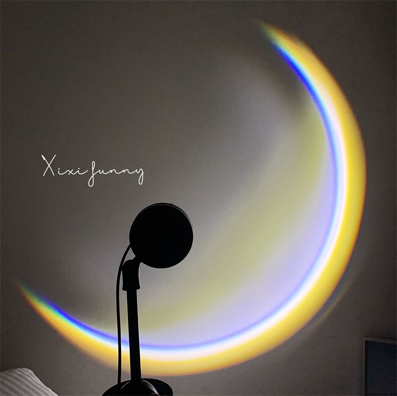 ins简约月亮投影灯卧室网红氛围灯彩虹小夜灯少女心台灯生日礼物详情5