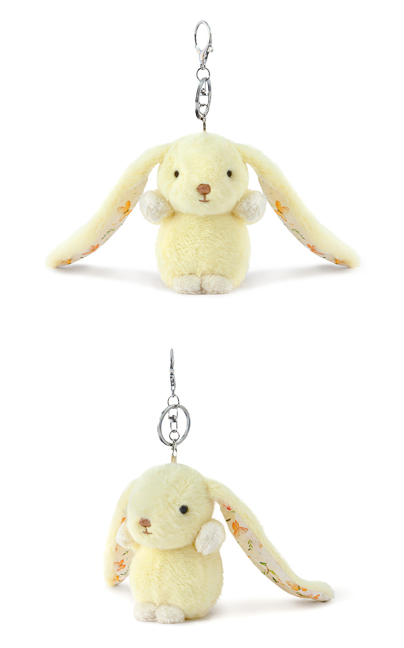 Wholesale of genuine, niche and small floral garden ear-hanging rabbit plush pendants for student schoolbags and key buckles pic 7