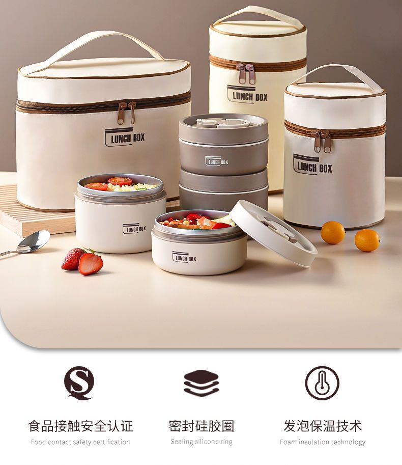 316 stainless steel insulated lunch box, leak-proof sealed insulated bucket, multi-layer lunch box for students to bring to work pic 2