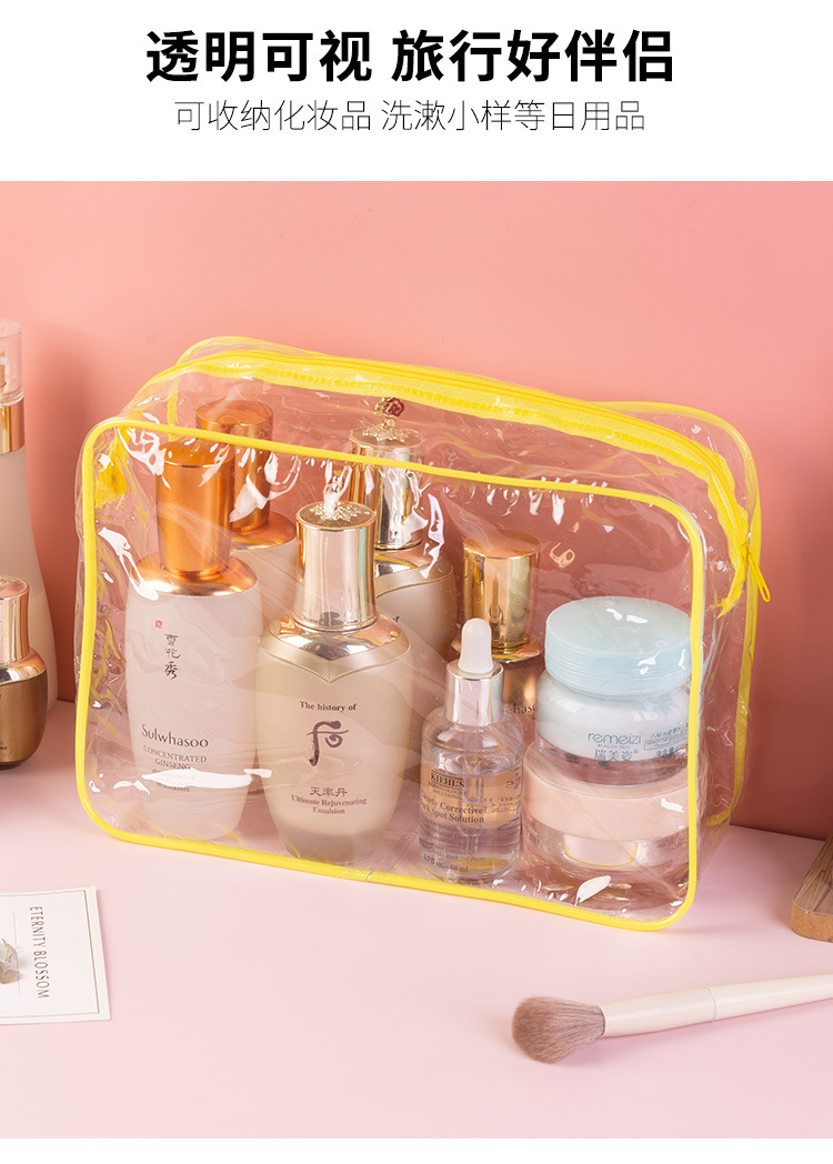 Wholesale pvc toiletry bags, waterproof portable travel storage bags, transparent cosmetic bags, large capacity and high-end feel pic 6