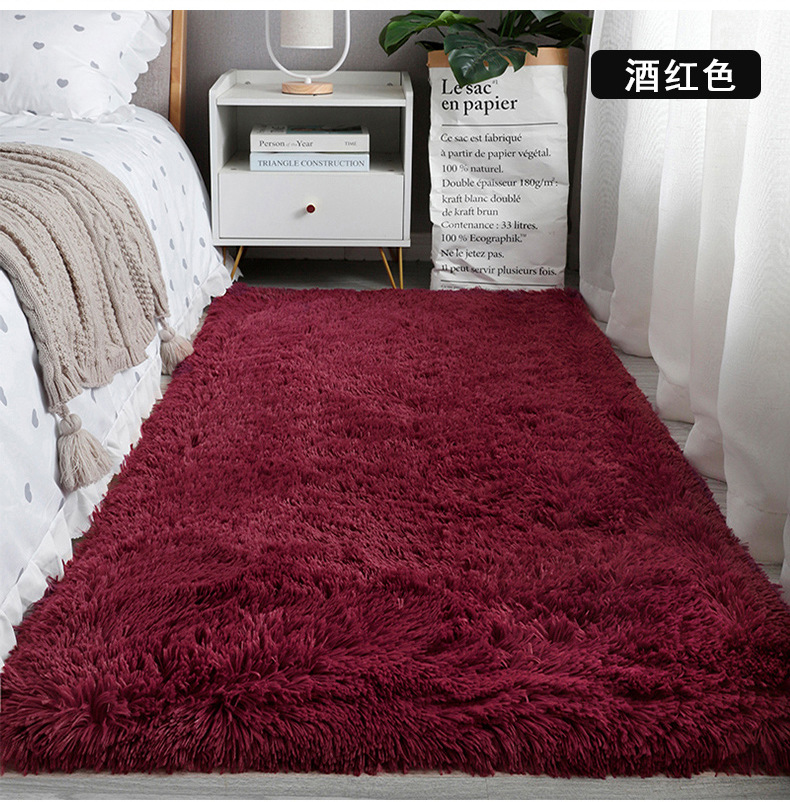 ins风网红丝毛地毯客厅耐脏易打理茶几毯少女毛绒加厚卧室床边毯详情6