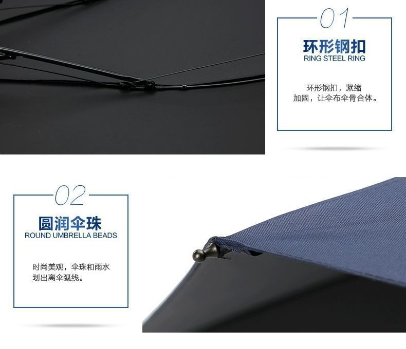 10防风超大雨伞加固加大晴雨男女折叠商务遮阳黑胶两用防晒太阳伞详情11