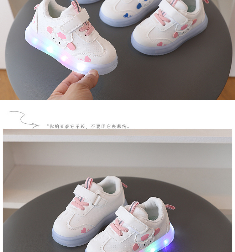 宝宝运动鞋步鞋亮灯春秋新款软底学防滑单鞋男童女童婴幼儿小童鞋详情8