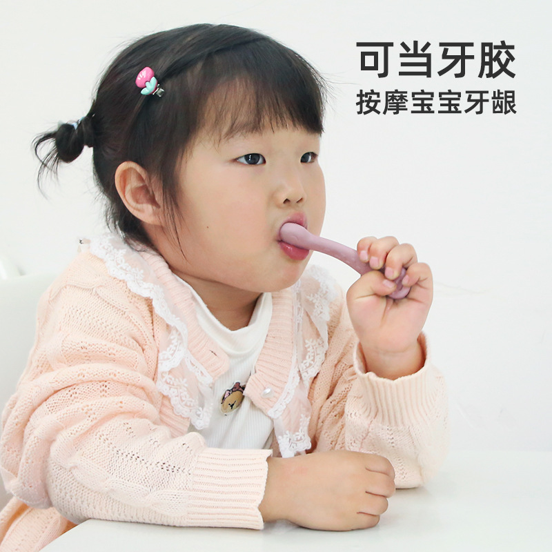 儿童勺子宝宝果泥米糊喂养勺子硅胶训练勺喂养餐具baby婴儿辅食勺详情33