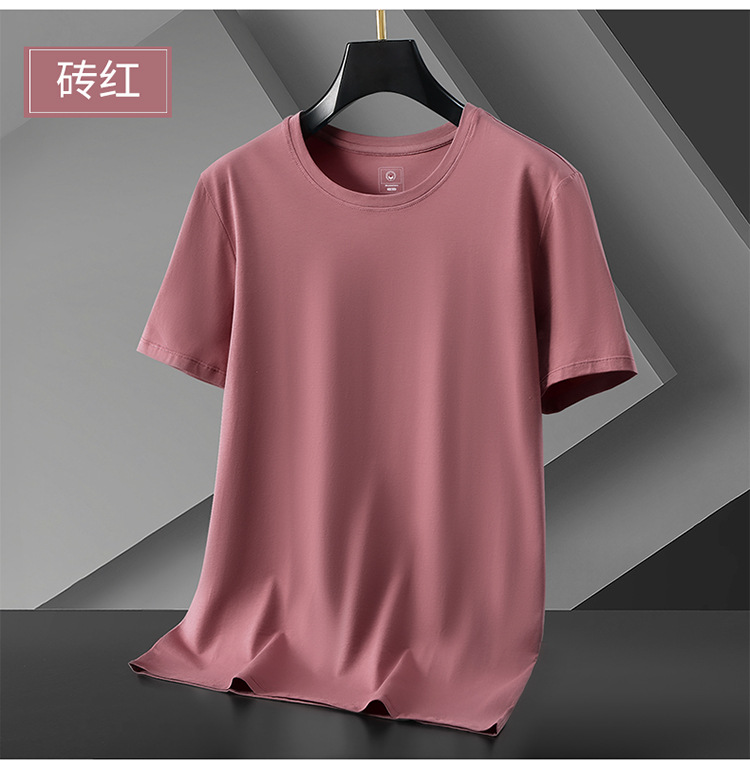 冰丝莫代尔男士短袖t恤男夏季圆领半袖男t潮牌大码男装体恤打底衫详情9