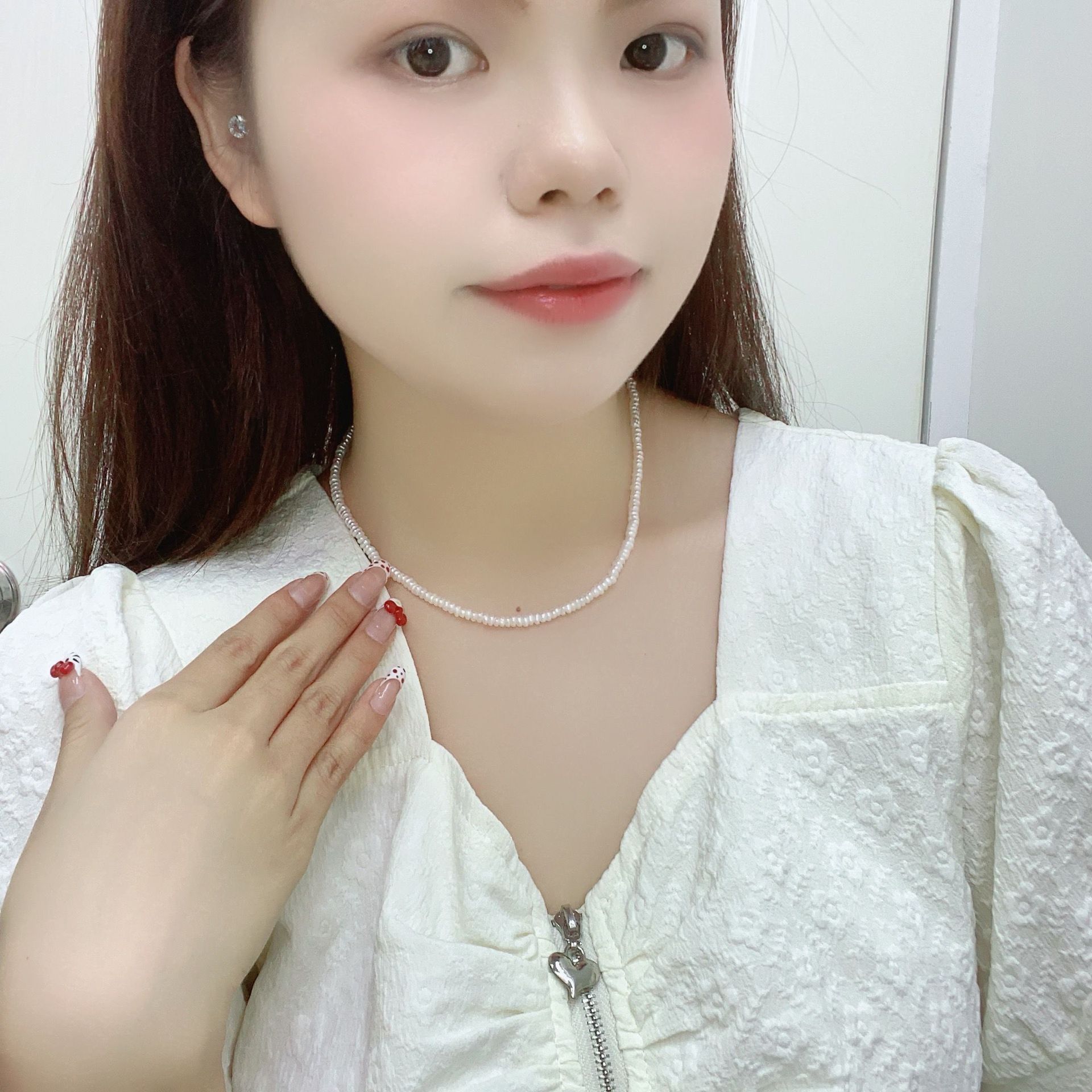 天然淡水真珍珠项链百搭925银2-3小珍珠颈链时尚简约小扁珠锁骨链详情10