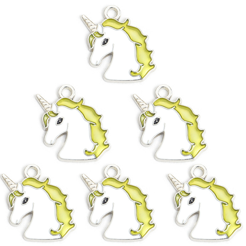 时尚卡通独角兽滴油合金挂件DIY饰品配件手链项链耳环钥匙扣吊坠详情9