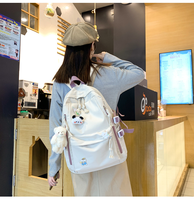 2024新款书包女生韩版高中生初中生双肩包可爱大容量ins简约书包详情16