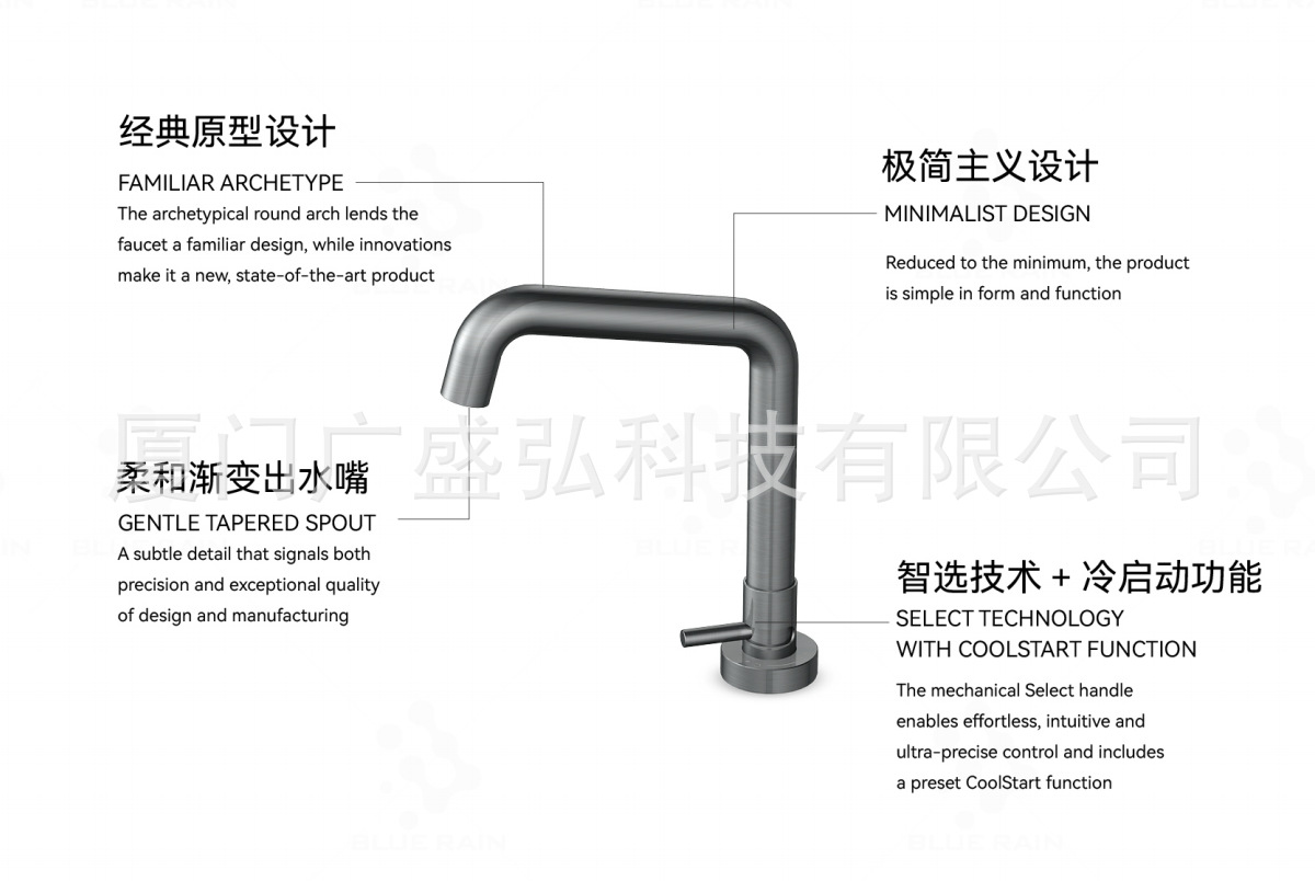 GSH专利设计底座调温水龙头 冷热混水独立控温面盆龙头 浴室台盆详情3