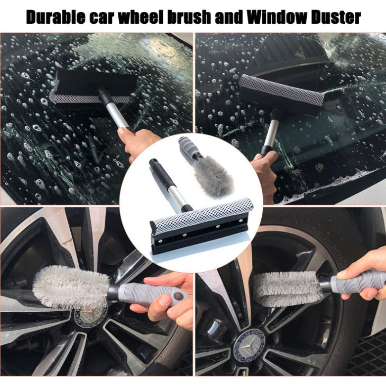 Cross-border source car wash and cleaning set of 10 pieces: car wash sponge, rubber thread, wheel hub brush, glass scraper, car wash brush pic 16