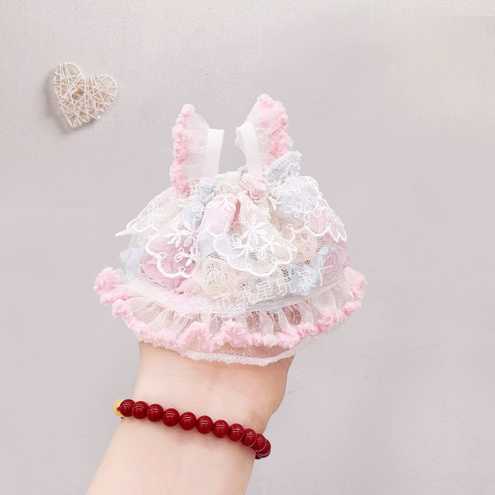 新款网纱蕾丝梦幻小玫瑰裙子超美超仙可爱娃衣公仔棉花娃娃公主裙详情7