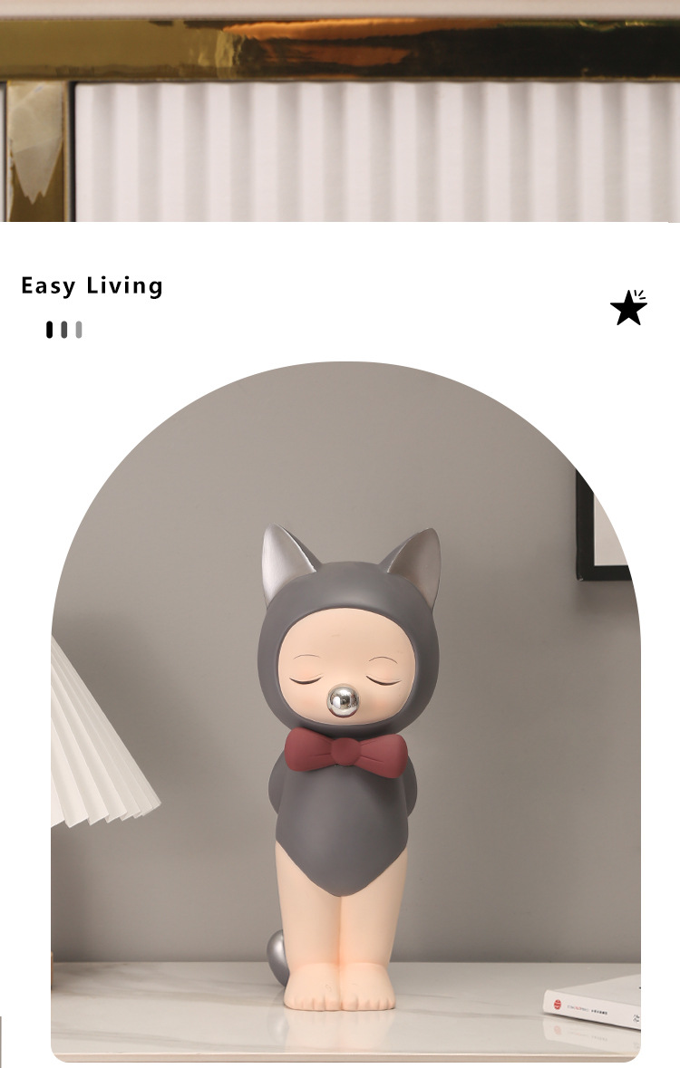 创意可爱少女心桌面猫女孩摆件办公室家居装饰品创意生日礼物女生详情4