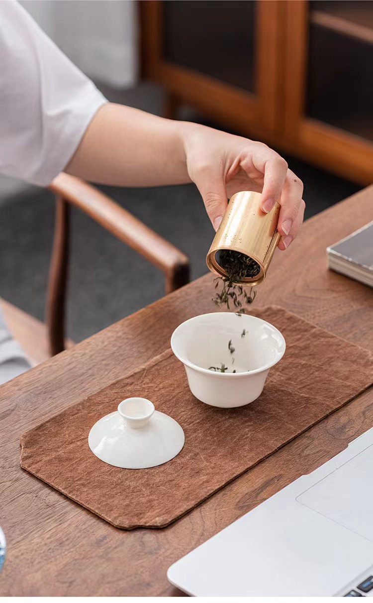 High-end jadeite porcelain outdoor travel tea set, ceramic quick guest cup, one pot, two or three cups portable gift pic 9