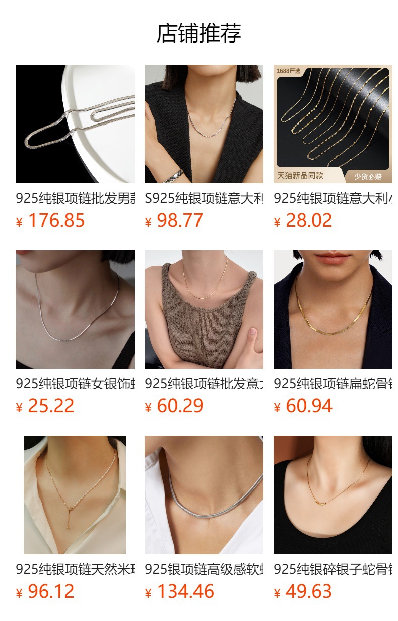 S925纯银项链八角蛇骨意大利锁骨链女高级感小众夏季设计饰品配饰详情1