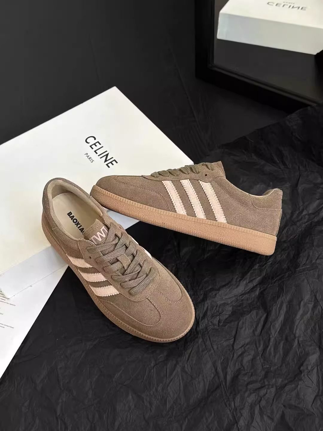 德训鞋女八个色2024秋季新款学生百搭休闲运动小白鞋女三杠鞋子详情5