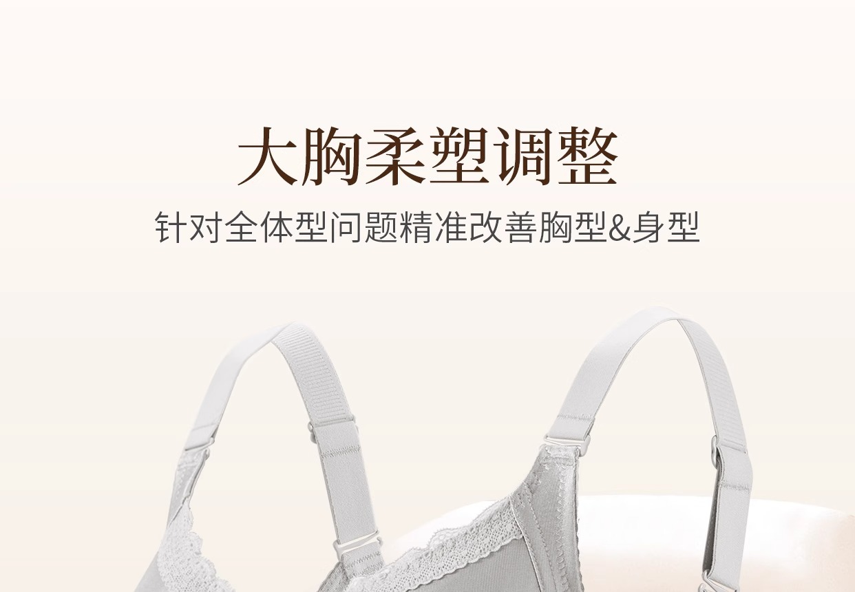 全罩杯大码无痕内衣大胸显小胸调整型收副乳防下垂女薄款矫正文胸详情13