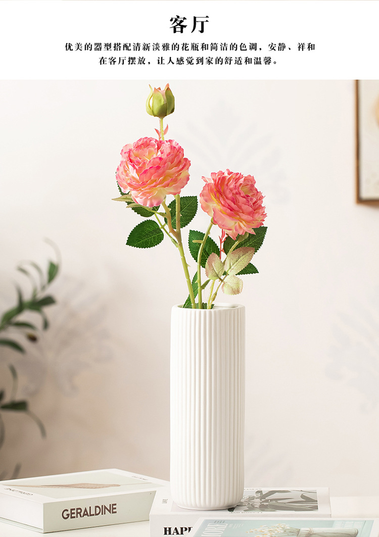 跨境爆款陶瓷花瓶创意家居客厅白色水培花器北欧干花插花装饰摆件详情3