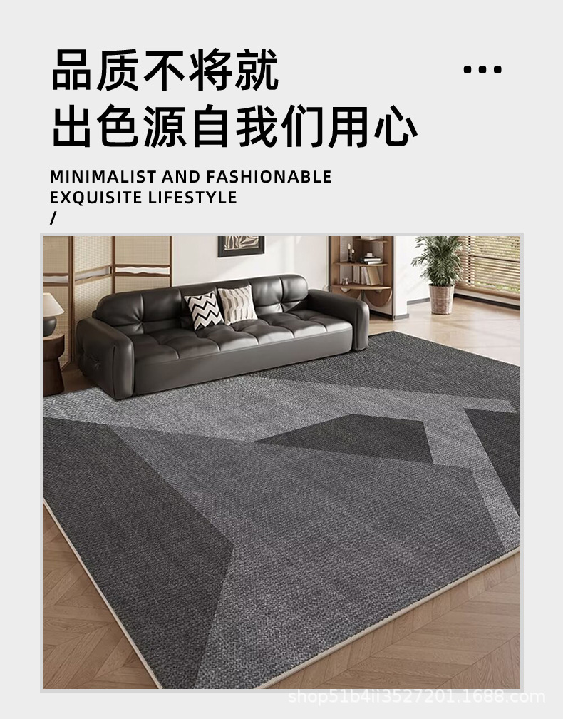 跨境水晶絨客廳地毯Polyester living room carpet客厅地毯地垫详情3