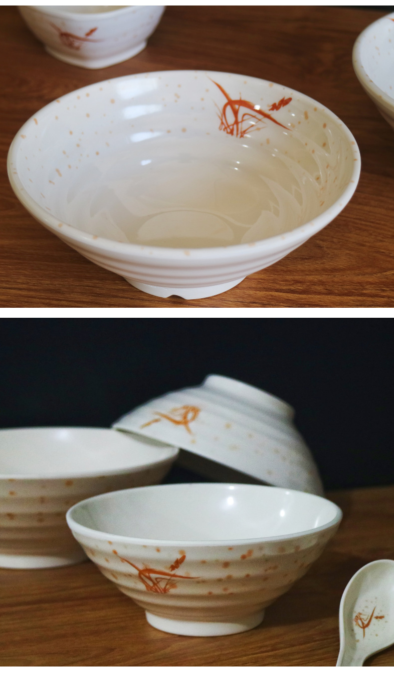Autumn Grass flower Melamine noodle bowl, large bowl, soup noodle bowl, patterned set, beef noodle bowl, soup bowl, rice bowl, soup spoon, flavor plate in stock pic 8