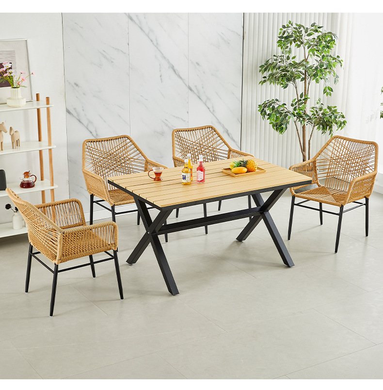 室外藤椅北欧桌椅单椅防水绳防晒设计师户外别墅庭院凳藤编椅子藤椅椅子花园桌子详情15