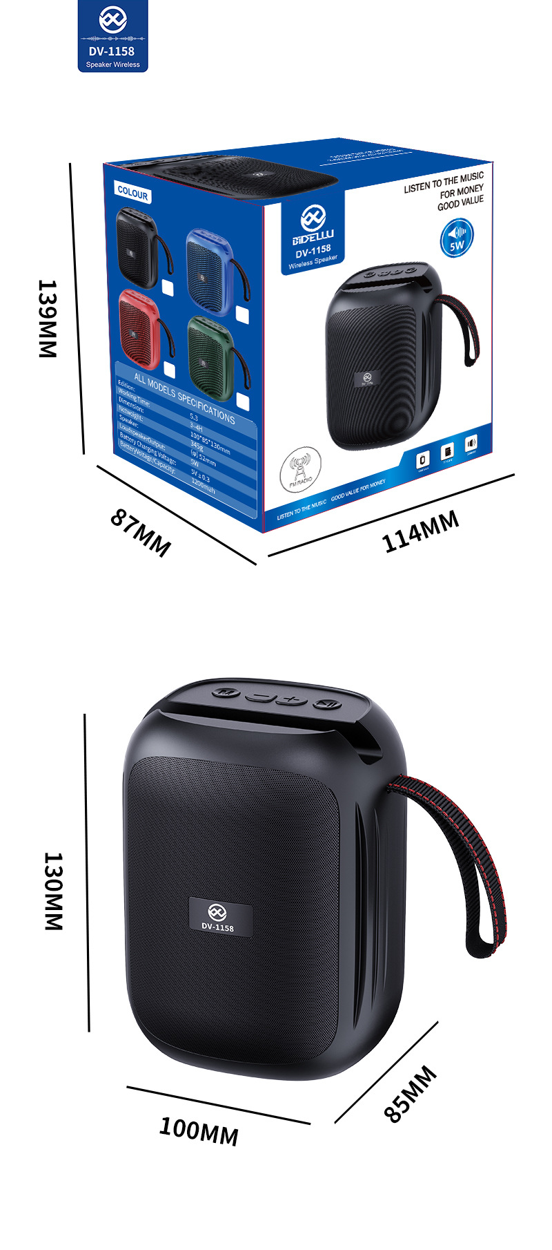 2025 New Bluetooth speaker, small outdoor music player, Cross-border player, improve sound quality, Bluetooth speaker gift pic 4