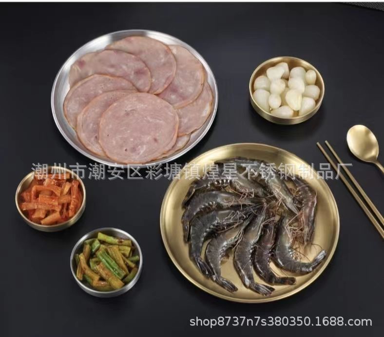 Stainless steel barbecue plates, household plates, barbecue trays, vegetable plates, baking plates, thickened dinner plates, bone plates, bone spitting plates, plates pic 16