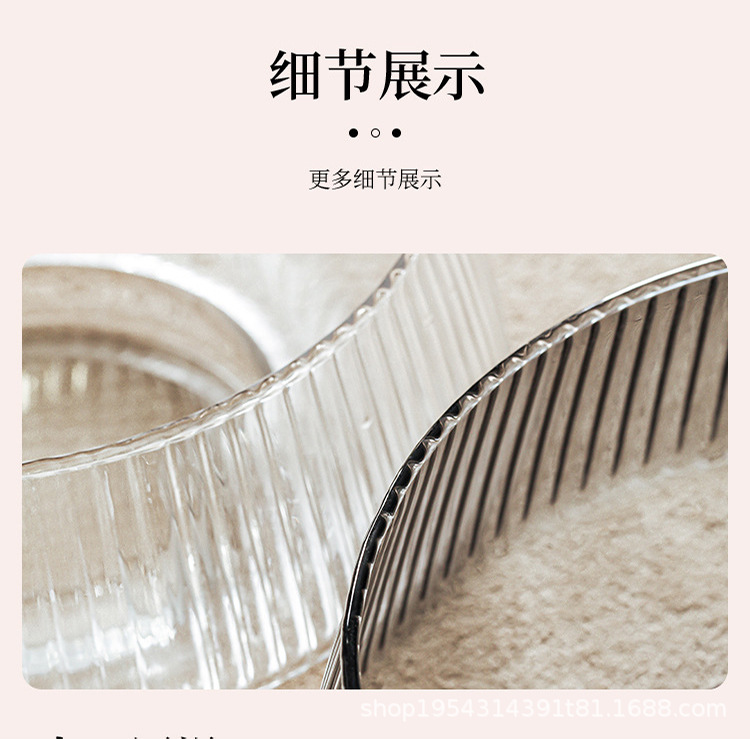 High-legged fruit bowl, living room coffee table, glass cold dish and fruit plate, acacia wood lid with fork, spoon and tongs, salad bowl, transparent box pic 12