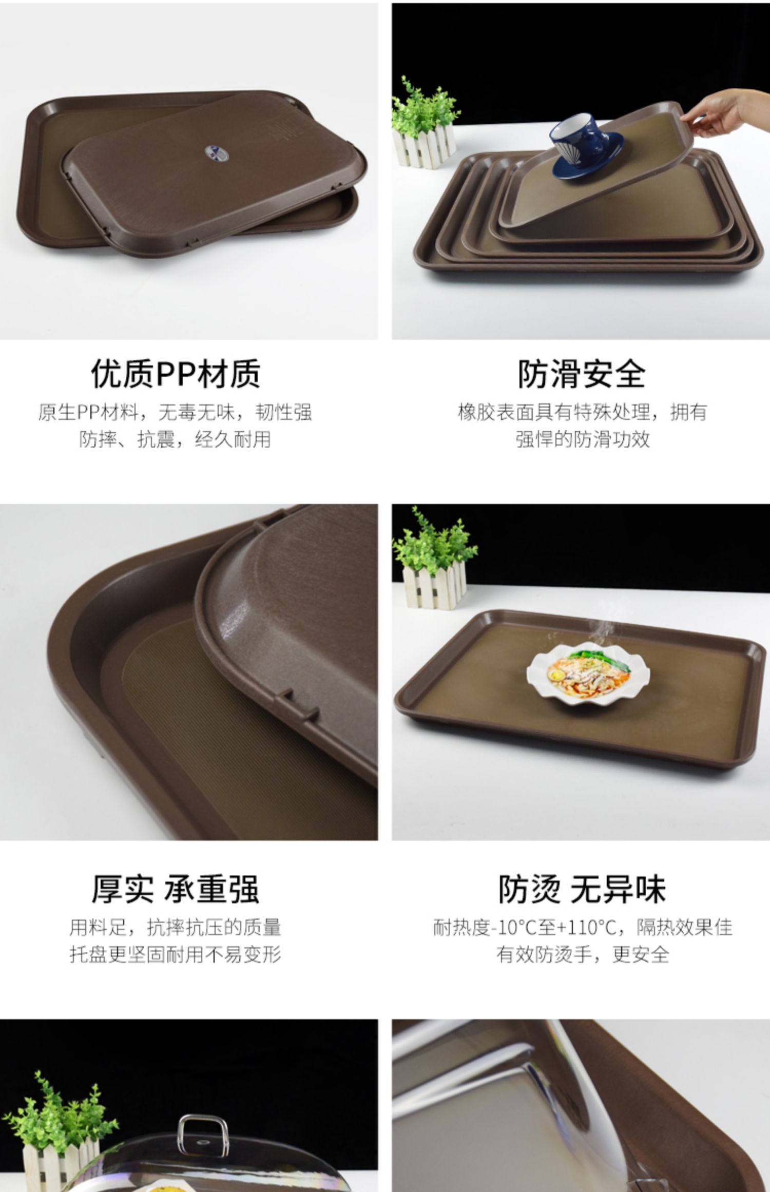 上菜传菜托盘带盖透明保温食品盖防尘罩餐厅月子会所塑料防滑餐盘详情3