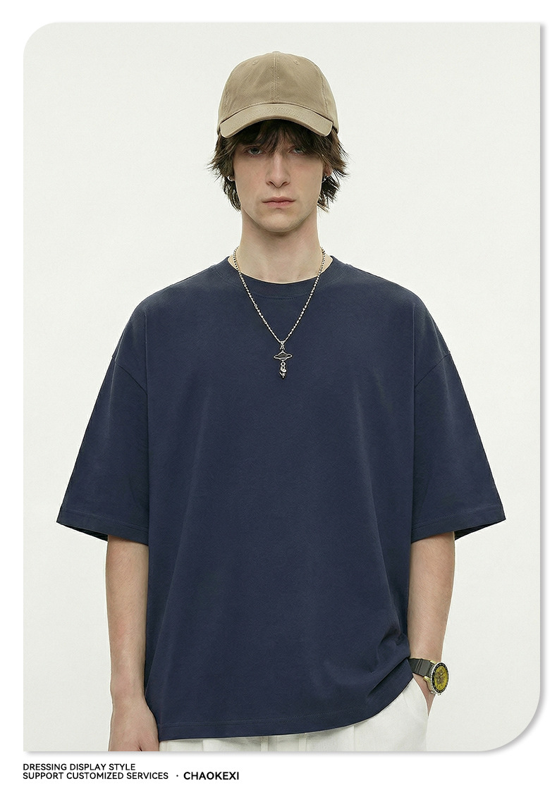 CKX男装2026春夏季305G重磅t恤男美式纯棉潮牌纯色短袖t恤男详情29