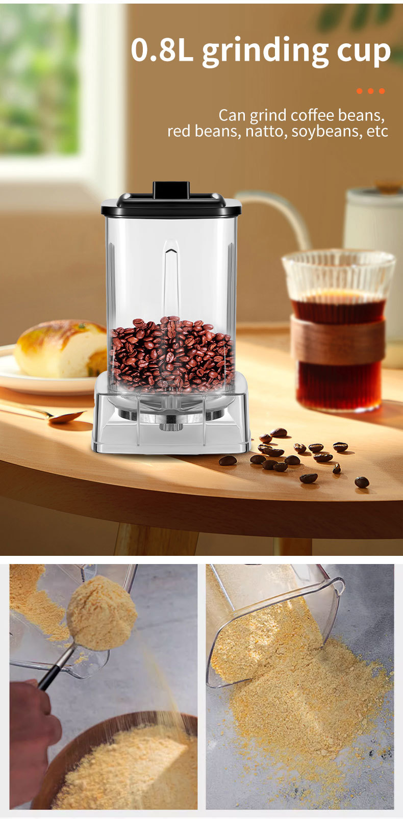 New SOKANY3333 blender, a household three-in-one meat grinder, bean grinder, ice crusher, food processor, juicer and blender pic 5