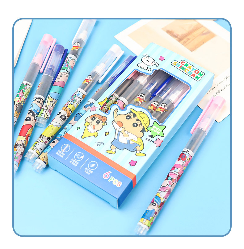 Cute cartoon crayon Shin-chan direct liquid quick-drying gel pen, ins style, high appearance level, student exam practice ballpoint pen pic 6