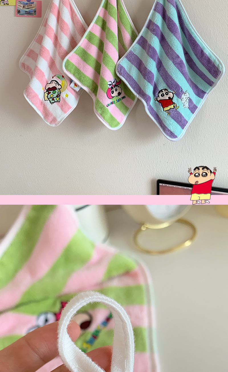 正版蜡笔小新擦手巾方巾浴室用卡通小刘鸭儿童洗脸小毛巾卡通联名详情14