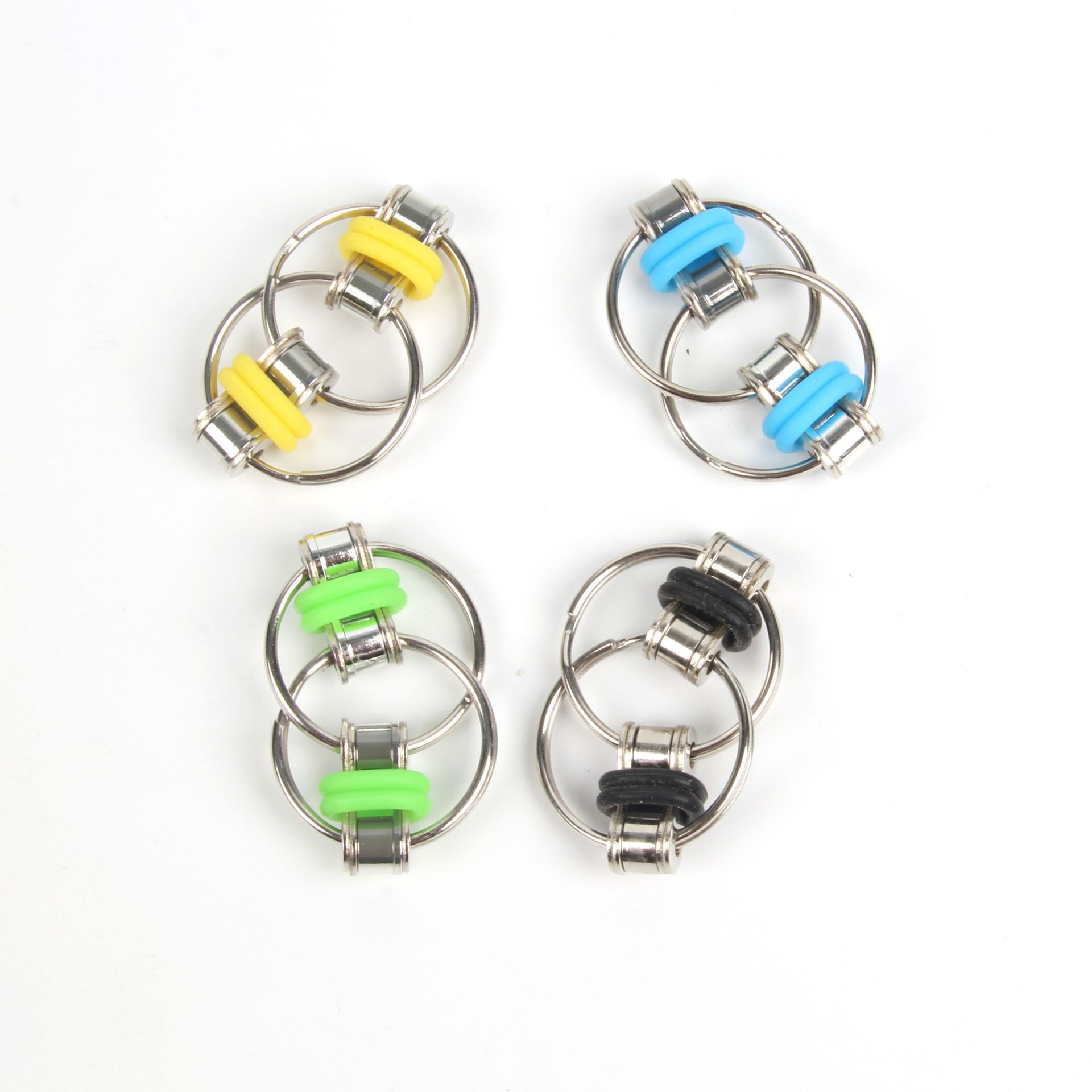 fidgetcube发泄自行车铁链解压金属钥匙扣减压链条详情7
