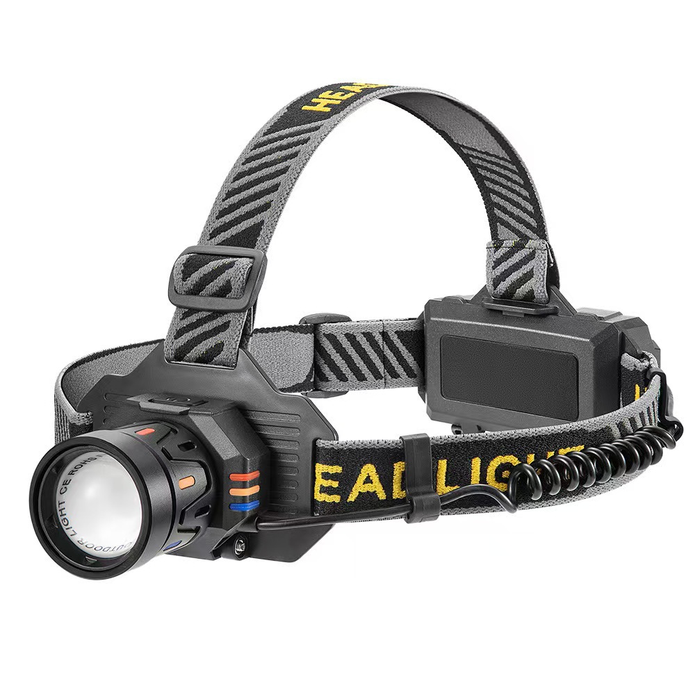 跨境新款白激光强光头灯USB充电户外变焦远射头灯东背部红光警示L详情3