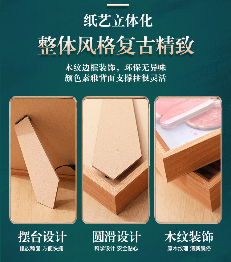 纸想造物国潮京剧花旦3d立体相框画手工diy拼图摆件文创礼品批发详情7