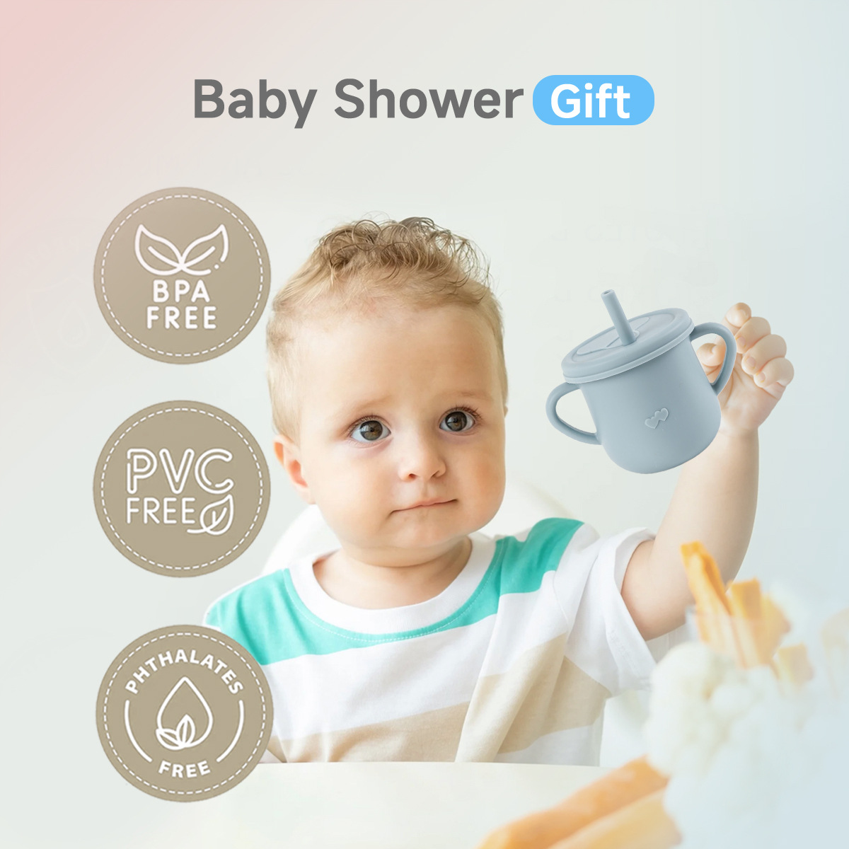 亚马逊吸管杯婴儿硅胶爱心水杯学饮杯耐摔耐高温儿童杯防摔水杯详情5