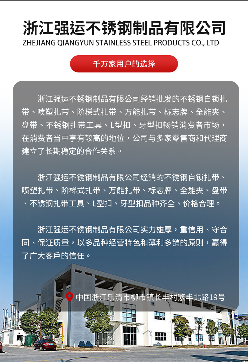 304不锈钢扎带自锁船用捆绑带10/19mm万能式扎带棘轮式束线带详情9