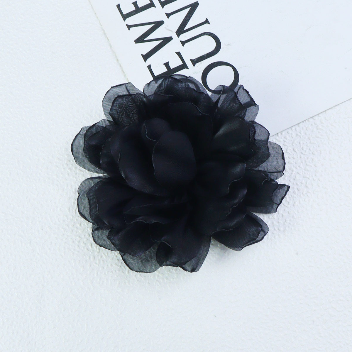 10cm欧根纱百合缎面烧边纱花diy手工头饰服饰辅料鞋花批发发饰详情16