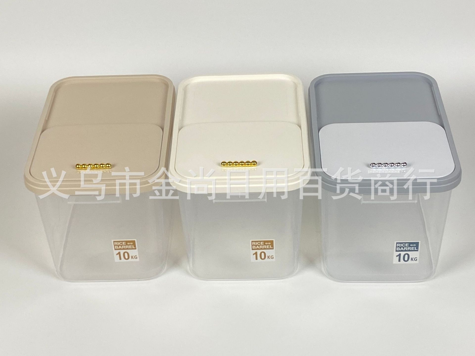 High-quality appearance level solid color transparent rice bucket, 10-jin food-grade rice storage container, flour storage sealed rice jar, household pic 5