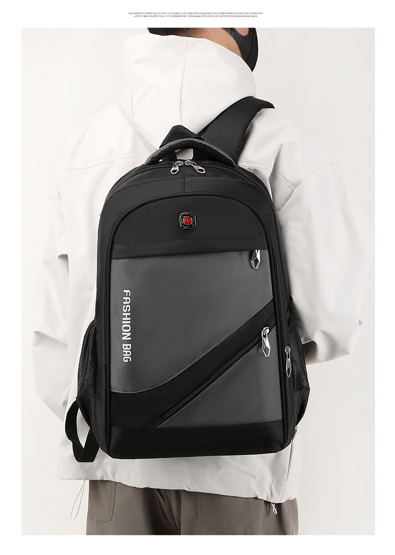 外贸新款双肩包男商务潮流休闲电脑背包通勤学生书包大容量旅行包详情17