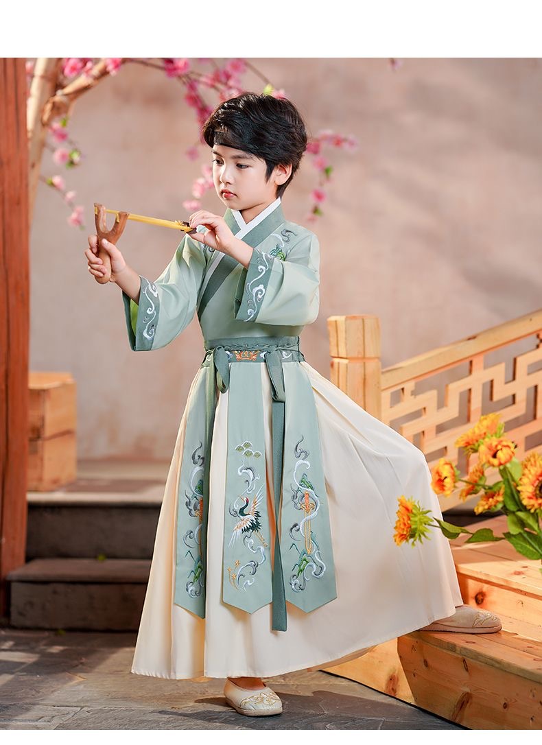 Estado de moda primavera y otoño niños han traje niños estilo chino ropa antigua tang traje niño de libro niño niño niño niño maestro traje de estudio chino espectáculo pic 4