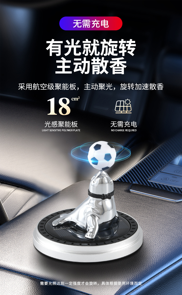 Car aroma diffuser, Sea Lion car interior perfume, long-lasting light fragrance, car ornaments, high-end solar accessories for men and women pic 3