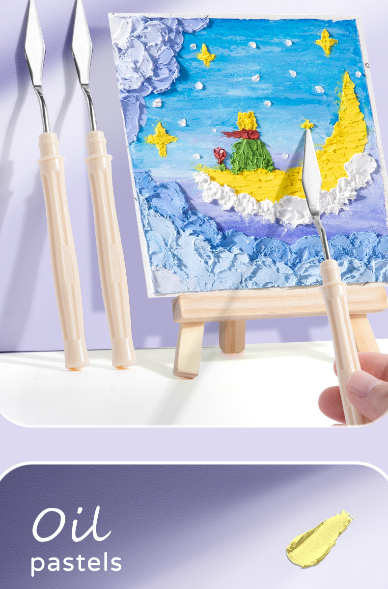 DIY oil pastel set, drawing paper, scraper tool set, special picture frame, diy heavy color, soft, super soft crayons pic 17