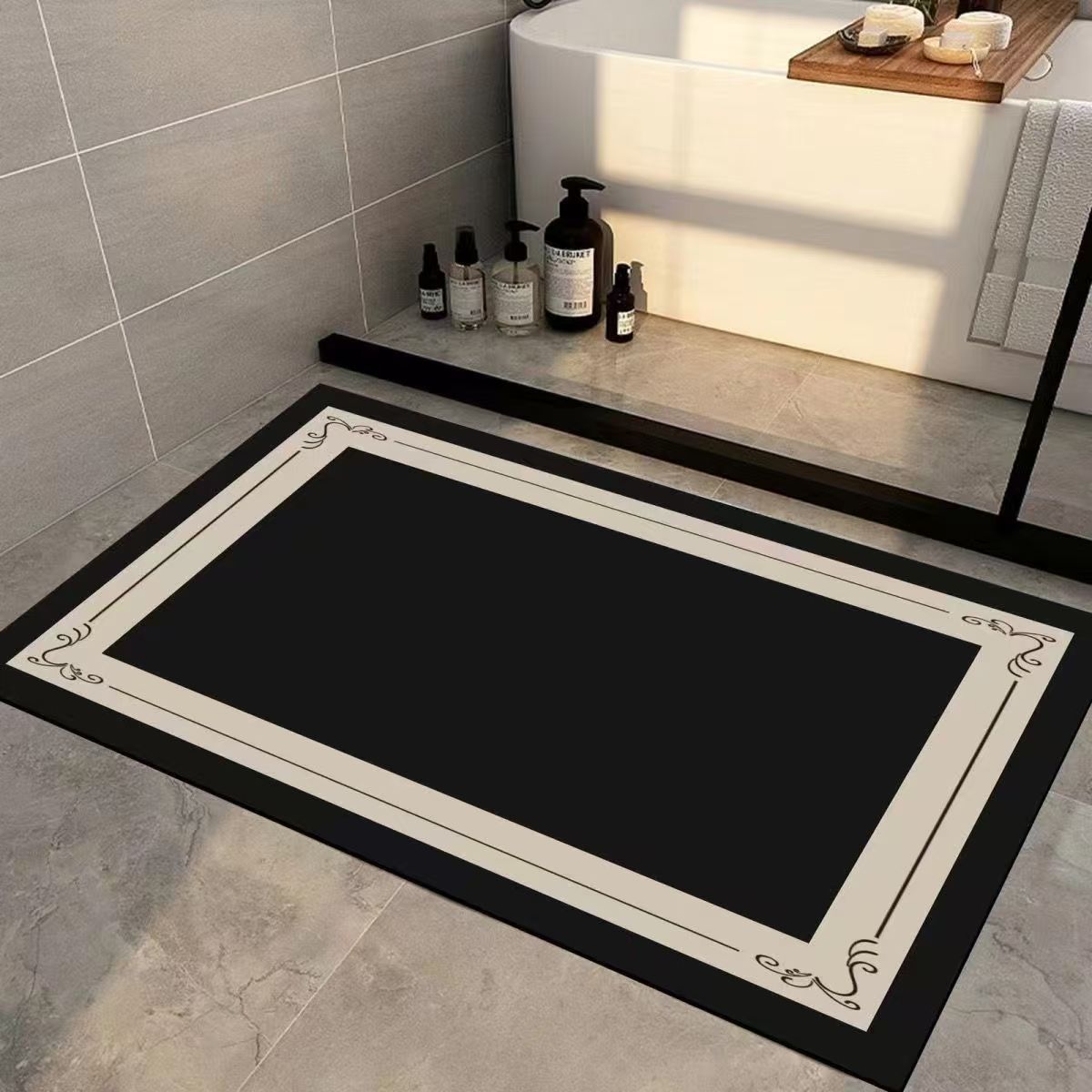 极简硅藻泥卫生间吸水地垫黑科技浴室洗手间地垫耐磨防滑高档地垫详情9